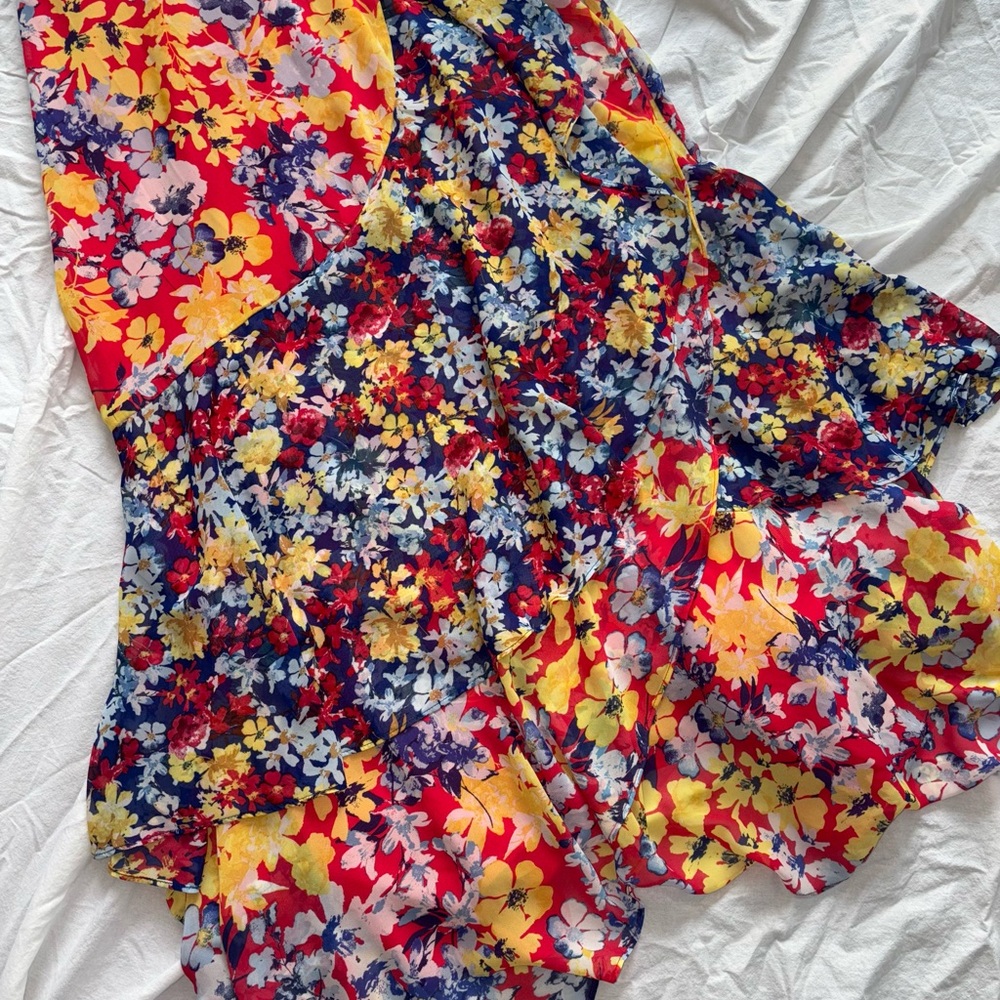 Lulu's Multicolor Floral Cold-Shoulder Maxi Dress - Picture 6 of 8